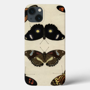 クリーム色の背景のカラフルな蝶メドレー iPhone 13ケース