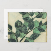 クリーム色の背景の葉そして枝 ポストカード (正面/裏面)