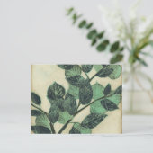 クリーム色の背景の葉そして枝 ポストカード (スタンド正面)