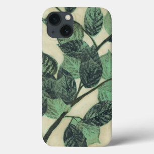 クリーム色の背景の葉そして枝 iPhone 13ケース