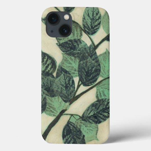 クリーム色の背景の葉そして枝 Case-Mate iPhoneケース (裏面)