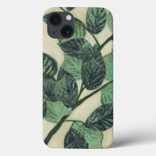 クリーム色の背景の葉そして枝 iPhone 13ケース