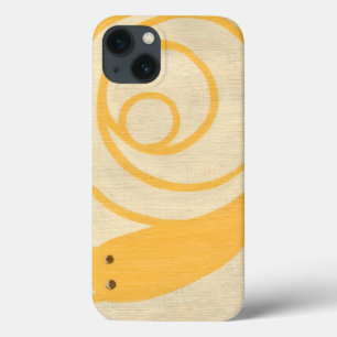 クリーム色の背景の黄色いかたつむり iPhone 13ケース