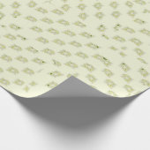 クリーム色の背景のgiftwrapの運河の花模様 ラッピングペーパー (角)