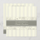 クリーム色の花の花嫁の昼食会の招待状カード 招待状 (正面/裏面)