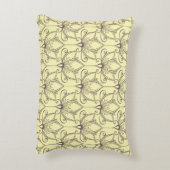クリーム色の花パターン アクセントクッション (裏面(縦))