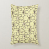 クリーム色の花パターン アクセントクッション (正面(垂直))