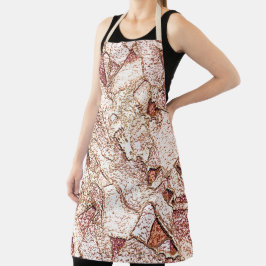 クリーム色の薄茶色の粗い石 エプロン