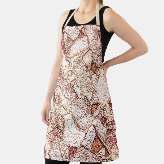 クリーム色の薄茶色の粗い石 エプロン (インサイチュ)