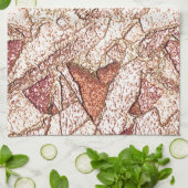 クリーム色の薄茶色の粗い石 キッチンタオル (折り畳み)