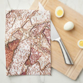クリーム色の薄茶色の粗い石 キッチンタオル (四つ折り)