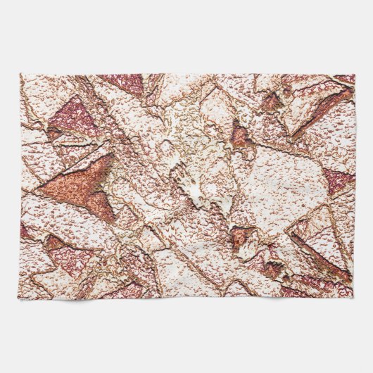 クリーム色の薄茶色の粗い石 キッチンタオル (横)