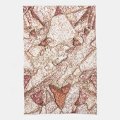 クリーム色の薄茶色の粗い石 キッチンタオル (縦)