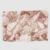 クリーム色の薄茶色の粗い石 ゴルフタオル (横)