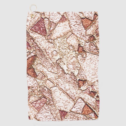 クリーム色の薄茶色の粗い石 ゴルフタオル (正面)