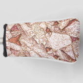 クリーム色の薄茶色の粗い石 ゴルフヘッドカバー (正面)