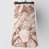 クリーム色の薄茶色の粗い石 ゴルフヘッドカバー (回転90)