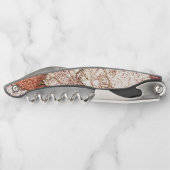 クリーム色の薄茶色の粗い石 ソムリエナイフ (裏面)