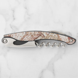 クリーム色の薄茶色の粗い石 ソムリエナイフ