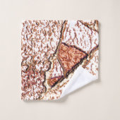 クリーム色の薄茶色の粗い石 バスタオルセット (ウォッシュタオル)