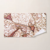 クリーム色の薄茶色の粗い石 バスタオルセット (ハンドタオル)