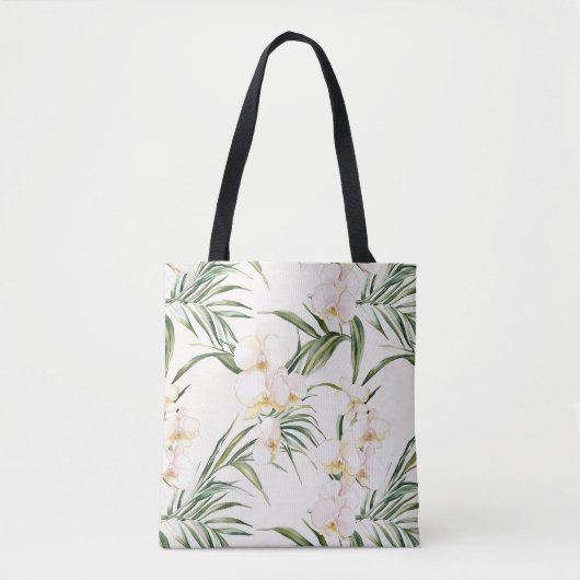 クリーム色の蘭の花   トートバッグ (正面)