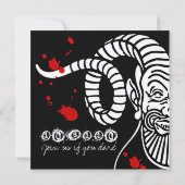 クリーム色の血まみれ悪魔のハロウィン招待状 招待状 (裏面)