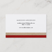 クリーム色の赤い及びピンクのモダンな財政のコンサルタント 名刺 (裏面)