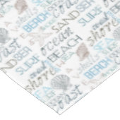 クリーム色の青いビーチの貝 テーブルクロス (アングル)