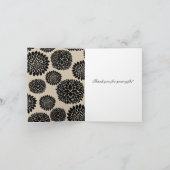 クリーム色の黒い花は感謝していしています サンキューカード (内部)