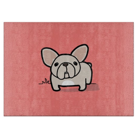 クリーム色のFrenchie カッティングボード (正面)