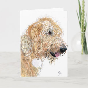 クリーム色のLabradoodleの挨拶状 カード