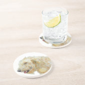 クリーム色のLabradoodle コースター (側面)