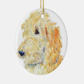 クリーム色のLabradoodle セラミックオーナメント (右)