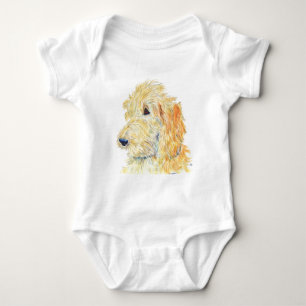 クリーム色のLabradoodle #2幼児Onsieかクリーパー ベビーボディスーツ