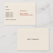 クリーム色カード 名刺 (正面/裏面)