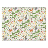 クリーム色パターンのスカンジナビアのスタイルのイラストレーション テーブルクロス (正面(横))