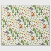 クリーム色パターンのスカンジナビアのスタイルのイラストレーション ラッピングペーパー (フラット)