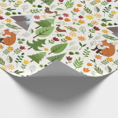 クリーム色パターンのスカンジナビアのスタイルのイラストレーション ラッピングペーパー (角)