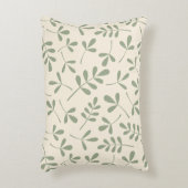 クリーム色パターンの分類された緑の葉 アクセントクッション (正面(垂直))