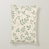 クリーム色パターンの分類された緑の葉 アクセントクッション (裏面(縦))