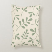 クリーム色パターンの大きい分類された緑の葉 アクセントクッション (正面(垂直))