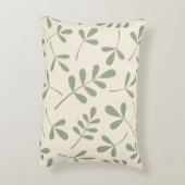 クリーム色パターンの大きい分類された緑の葉 アクセントクッション (裏面(縦))