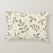 クリーム色パターンの大きい分類された緑の葉 アクセントクッション (裏面)