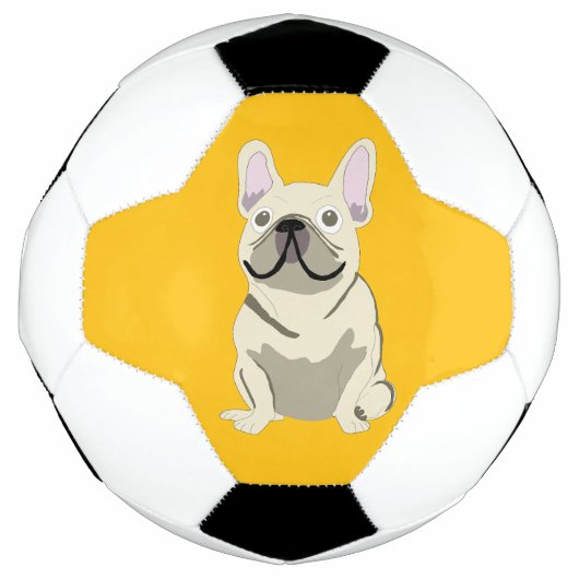 クリーム色フレンチブルドッグ サッカーボール (正面)