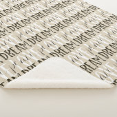 クリーム色ベージュ白黒愛夢の平和輝やき シェルパブランケット (3/4)