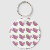 クリーム色彩の鮮やかのパーソナライズ可能なピンクのメイブバラ キーホルダー (裏面)