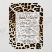 クリーム色 ブラック レオパード柄 招待状 (正面/裏面)