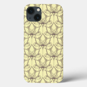クリーム花柄 iPhone 13ケース