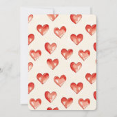 クリーム赤いハートラヴ結婚ィーズ 招待状 (裏面)